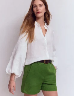 Boden Shorts-Short Belgravia en lin Vert promenade