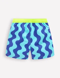 Boden Maillots & Tenues De Plage-Short de bain Vagues bleu