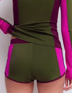 Boden Maillots De Bain-Short de bain Kaki, colourblock