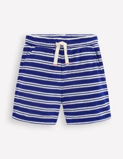 Boden Shorts-Short en éponge Bleu mazarine et ivoire