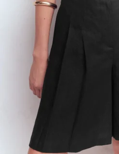 Boden Shorts-Short Highbury plissé en lin Noir