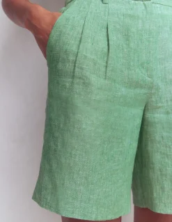 Boden Shorts|Ensembles Assortis-Short Kensington en lin Chambray vert aloe vera