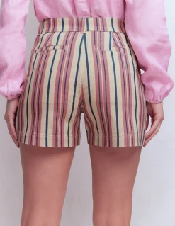Boden Shorts-Short Primrose en jean Rayé rose