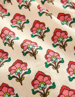 Boden Shorts|Ensembles Assortis-Short tissé à volants Motif floral xylographique ivoire