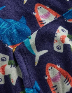 Boden Sweats|Tops & T-Shirts-Sweat à capuche à enfiler en éponge Requins bleu marine universitaire