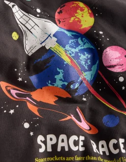 Boden Sweats|Tops & T-Shirts-Sweat à capuche motif avant et arrière Espace anthracite