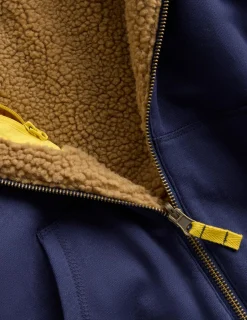 Boden Sweats|Tops & T-Shirts-Sweat à capuche réversible en borg Bleu marine universitaire