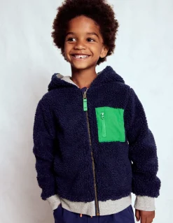 Boden Sweats|Tops & T-Shirts-Sweat à capuche réversible en borg Gris chiné