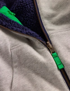 Boden Sweats|Tops & T-Shirts-Sweat à capuche réversible en borg Gris chiné