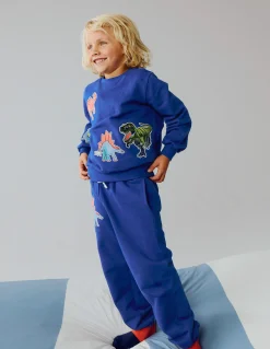 Boden Ensembles Assortis|Sweats-Sweat à écussons Dinos bleu saphir