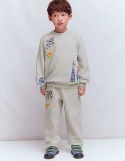 Boden Tops & T-Shirts|Sweats-Sweat à écussons Espace gris chiné