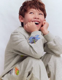 Boden Tops & T-Shirts|Sweats-Sweat à écussons Espace gris chiné