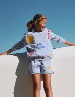 Boden Ensembles Assortis|Sweats-Sweat Bobbie à appliqué Brodé bleu