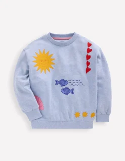 Boden Ensembles Assortis|Sweats-Sweat Bobbie à appliqué Brodé bleu