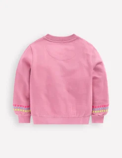Boden Sweats|Tops & T-Shirts-Sweat brodé Broderie brume rose
