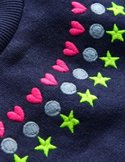 Boden Sweats|Tops & T-Shirts-Sweat brodé Broderie bleu marine universitaire