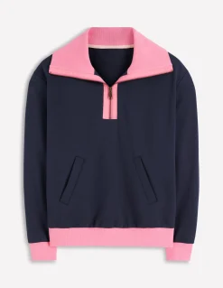 Boden Tops & T-Shirts-Sweat colourblock Rose et bleu marine