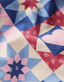 Boden Sweats|Tops & T-Shirts-Sweat imprimé Patchwork bleu d'Alaska