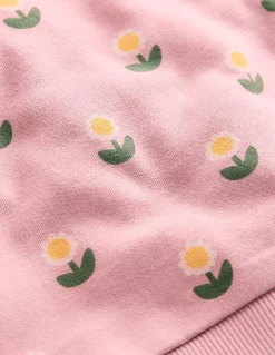 Boden Tops & Bodies-Sweat imprimé Motif Daisy Stamp rose vintage