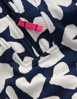 Boden Ensembles Assortis|Sweats-Sweat partiellement zippé Cœurs Bleu Marine