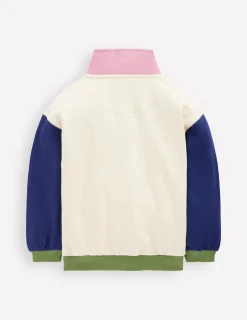 Boden Ensembles Assortis|Sweats-Sweat partiellement zippé Colourblock avoine chiné