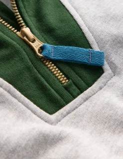 Boden Ensembles Assortis|Sweats-Sweat partiellement zippé Colourblock gris chiné