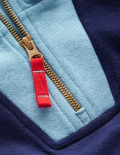 Boden Ensembles Assortis|Sweats-Sweat partiellement zippé Colourblock bleu médiéval