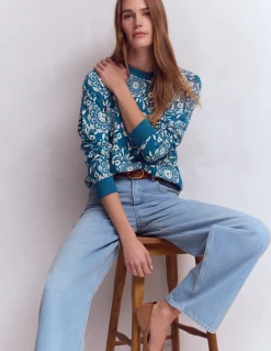 Boden Tops & T-Shirts-Sweat Rosa à imprimé Motif Decorative Blossom