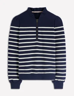 Boden Tops & T-Shirts-Sweat volanté partiellement zippé Rayures Placées