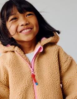 Boden Manteaux & Vestes-Sweat zippé décontracté en borg Borg à appliqué Love