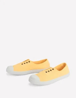 Boden Chaussures Plates|Baskets-Tennis sans lacets en toile Crème au beurre