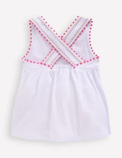 Boden Tops & T-Shirts-Top à dos croisé détail pompons Blanc