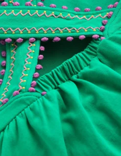 Boden Tops & T-Shirts-Top à dos croisé détail pompons Bleu turquoise