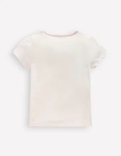 Boden Tops & T-Shirts-Top à manches bouffantes et super surpiqûres Fraise lait de coco