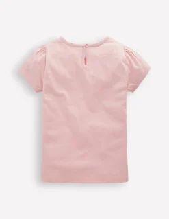 Boden Tops & T-Shirts-Top à manches bouffantes et super surpiqûres Ballerines rose français