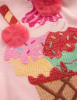 Boden Tops & T-Shirts-Top à manches bouffantes et super surpiqûres Glace lotus