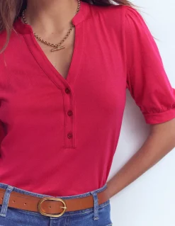 Boden Tops & T-Shirts-Top à manches courtes et col tunisien ouvert Grenade