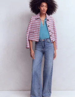 Boden Tenues De Travail|Tops & T-Shirts-Top à manches courtes et col zippé Lac argenté