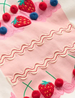 Boden Tops & T-Shirts-Top à manches courtes volantées et logo Gâteau ivoire