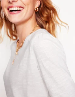 Boden Tops & T-Shirts-Top à manches longues et col rond en coton Blanc