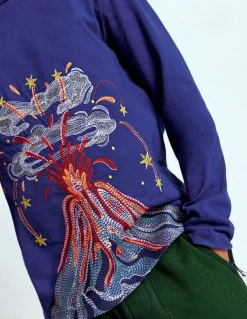 Boden Tops & T-Shirts-Top à manches longues et super surpiqûres Volcans multi