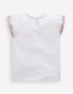 Boden Tops & T-Shirts-Top à manches virevoltantes et détails Blanc