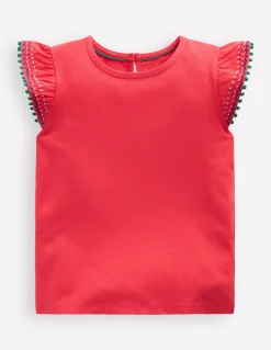 Boden Tops & T-Shirts-Top à manches virevoltantes et détails Marmeladenrot