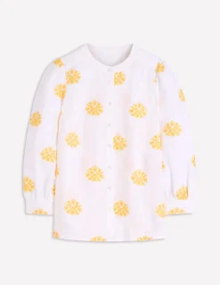 Boden Chemises & Blouses|Tops & T-Shirts-Top Alicia en lin Blanc, broderie florale