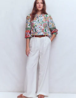 Boden Chemises & Blouses|Tops & T-Shirts-Top Alicia en lin Multi, motif Botanical Trail