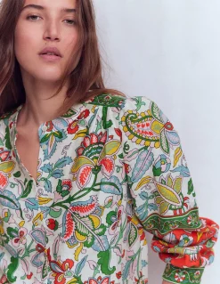 Boden Chemises & Blouses|Tops & T-Shirts-Top Alicia en lin Multi, motif Botanical Trail