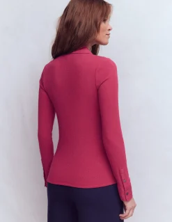 Boden Tenues De Travail|Tops & T-Shirts-Top boutonné à col Rouge rumba