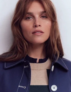 Boden Tenues De Travail|Tops & T-Shirts-Top boutonné ultra-doux à smocks Bleu marine