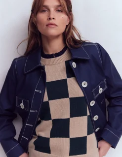 Boden Tenues De Travail|Tops & T-Shirts-Top boutonné ultra-doux à smocks Bleu marine