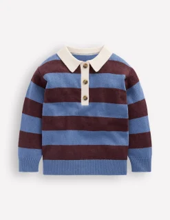 Boden Pulls & Gilets-Top de rugby en maille Rayé bleu et marron